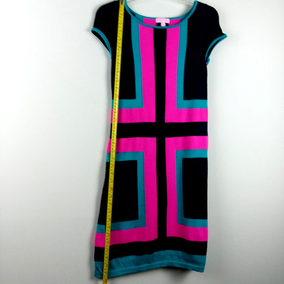 Lilly Pulitzer Isabella Sweater Dress Size XS Colorblock Pink Navy Knee Length - Picture 9 of 10